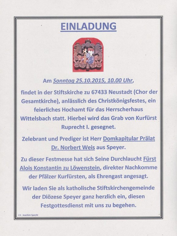 Wittelsbacher Stiftsmesse in Neustadt/Weinstr.